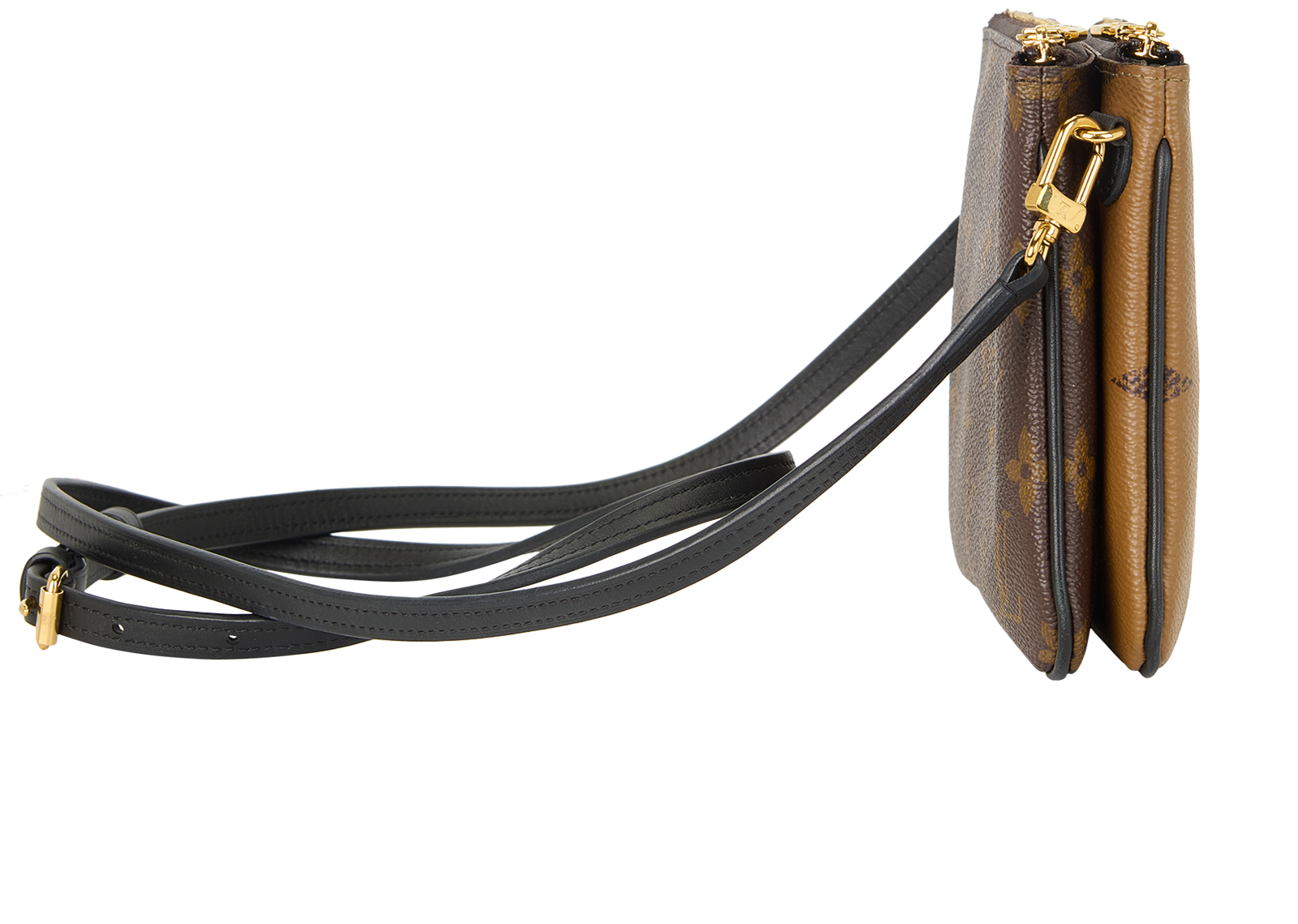 Double Pochette, &pound;795, Handbags, Brown/Tan, Canvas, Side view